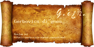 Gerbovics Ágnes névjegykártya
